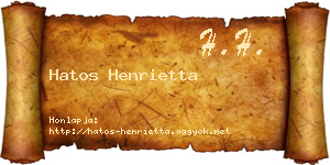 Hatos Henrietta névjegykártya